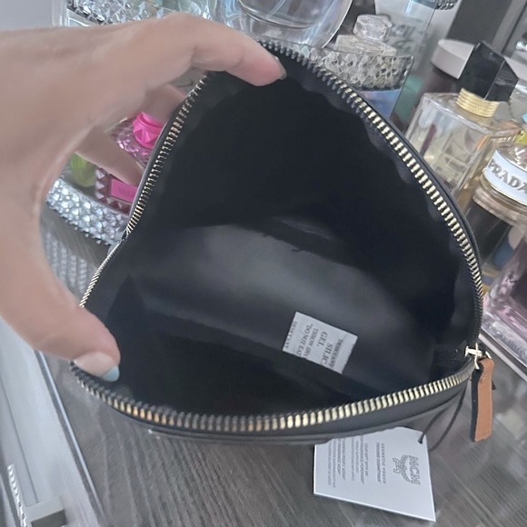 MCM Cosmetic Pouch Bag Black & Tan NWT - Picture 4 of 6